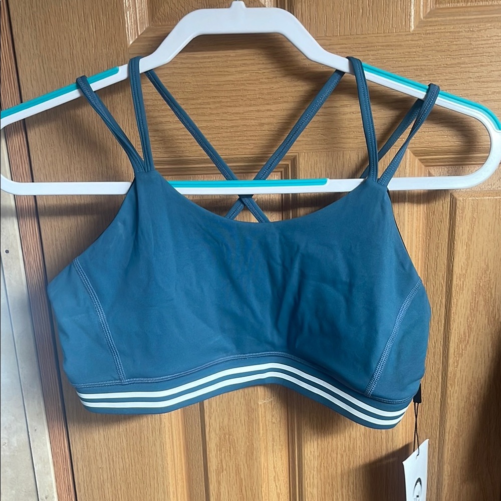 Women's Strappy Blue Sports Bra